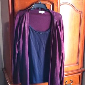 Cute dressy cardigan with shirt attached